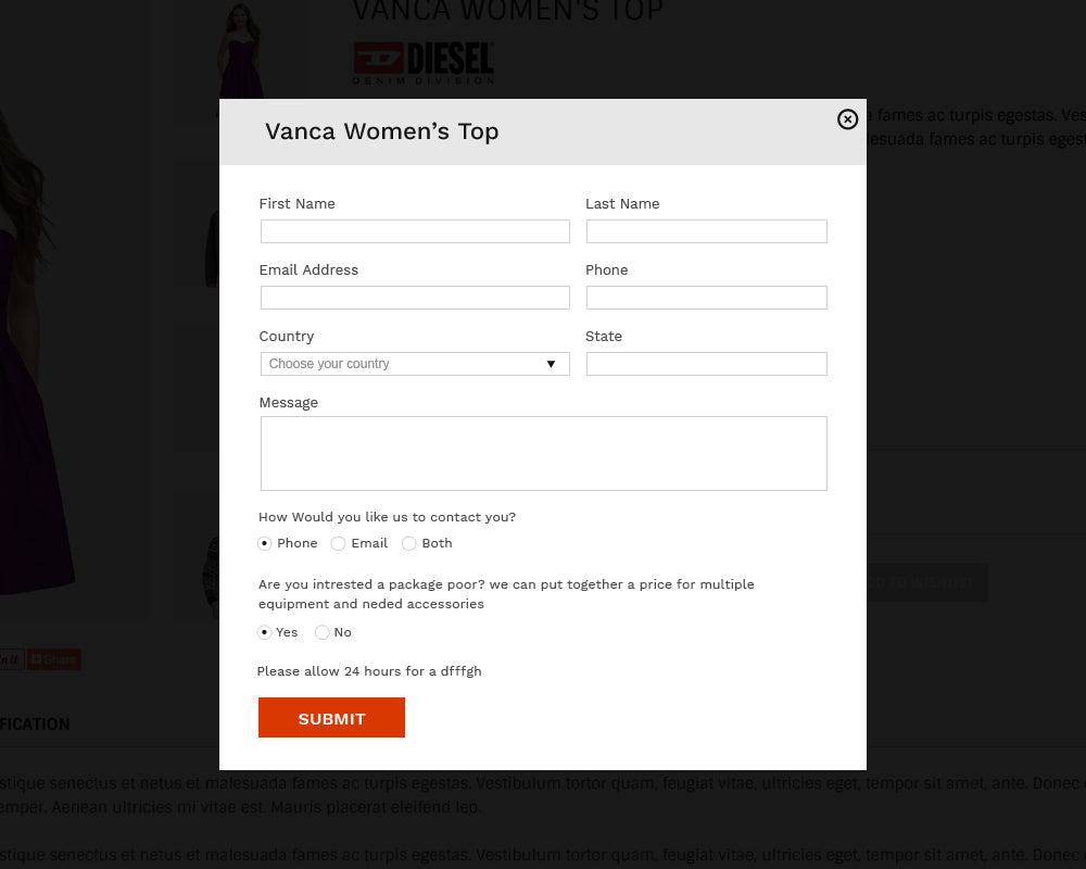 BigCommerce Product Inquiry & Request a Quote Form