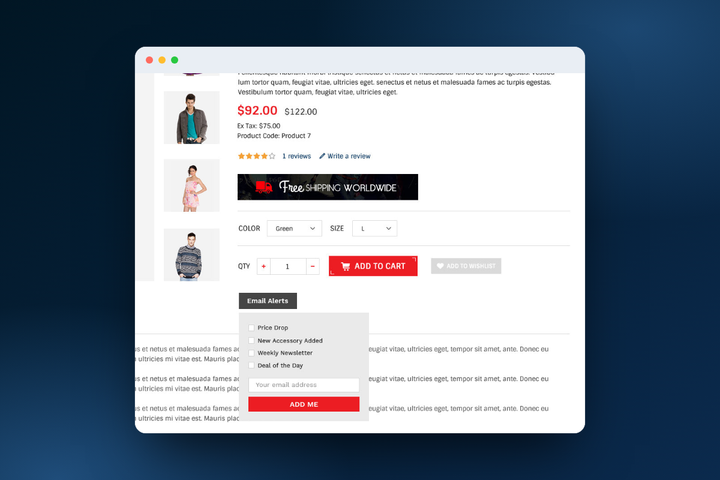 BigCommerce Email Alerts