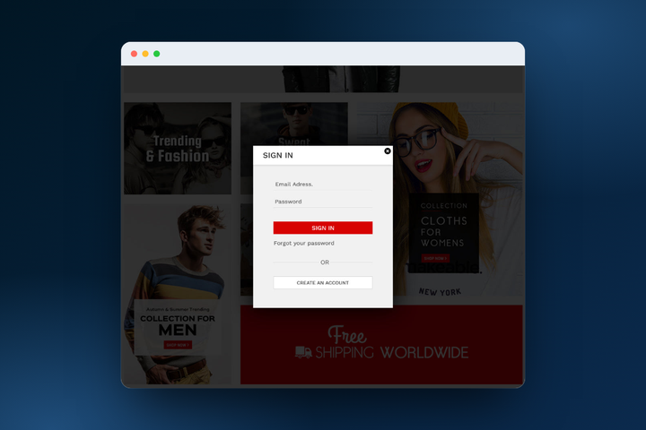 BigCommerce Login & Registration Popup