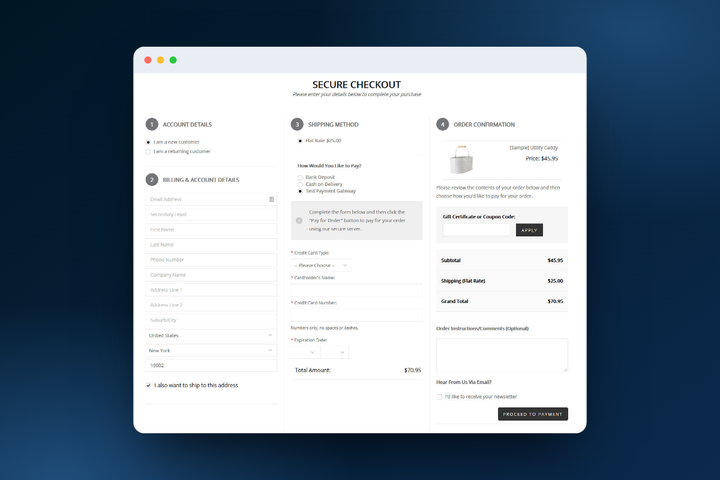 BigCommerce One Page Checkout