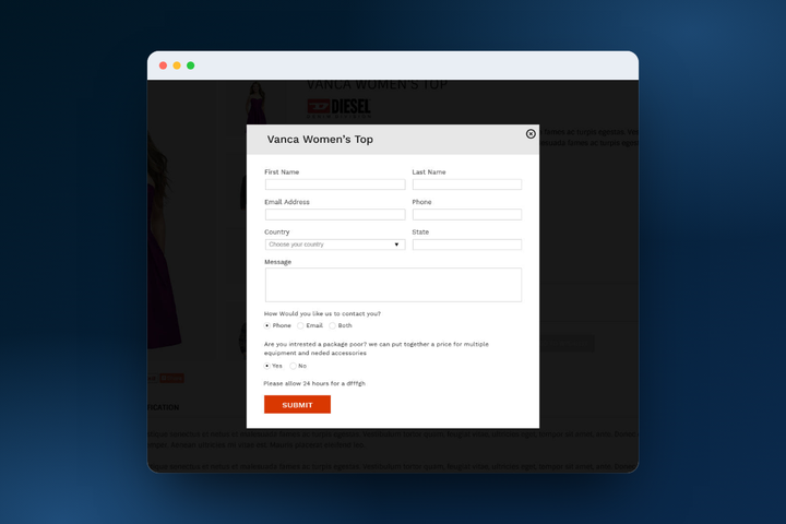 BigCommerce Product Inquiry & Request a Quote Form