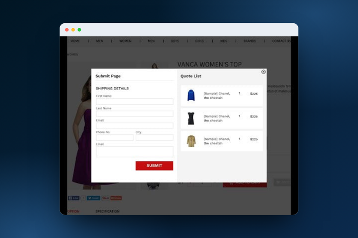 BigCommerce Request a Cart Quote