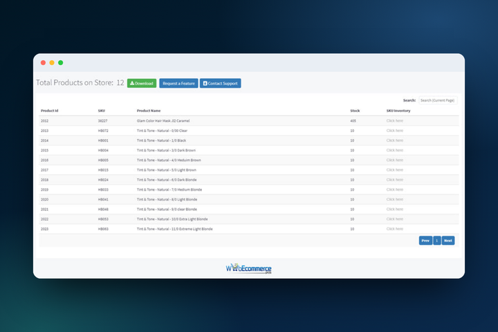 BigCommerce Inventory Report