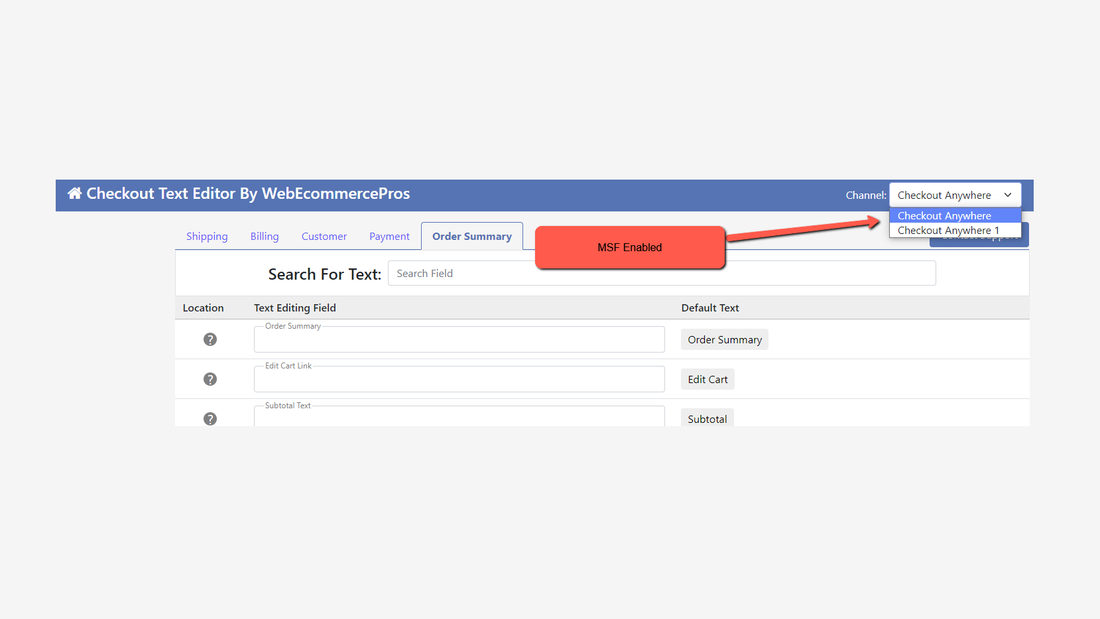 BigCommerce Checkout Text Editor